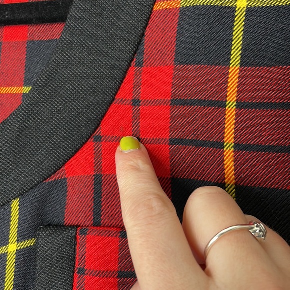 Vintage plaid cropped preppy shirt cardigan - Picture 6 of 8